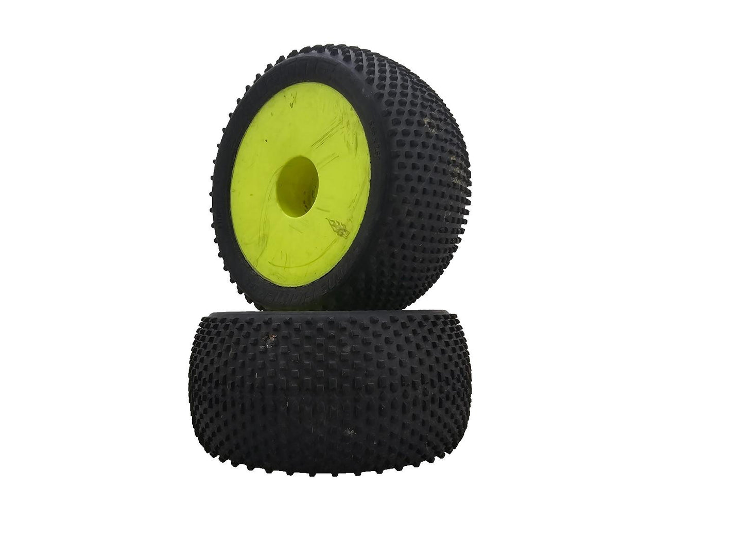 Pro-Line Crime Fighters on yellow disc wheels pair of 2 5.65X2.68