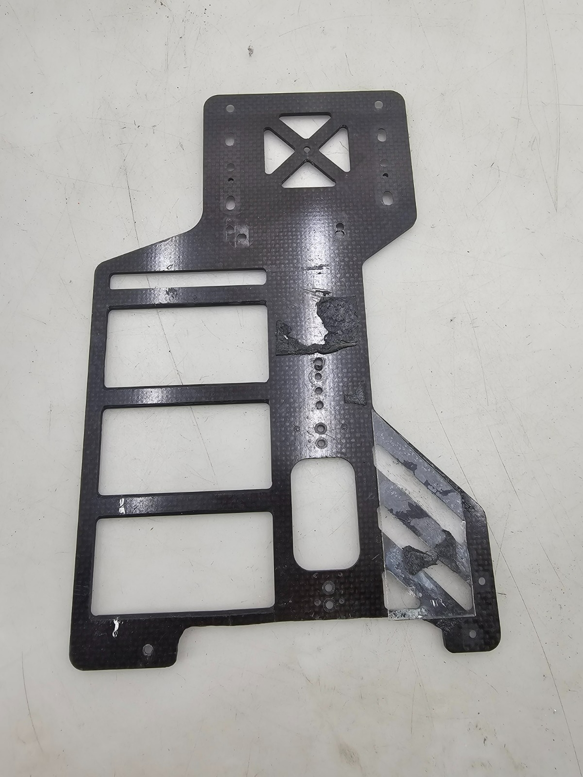 Vintage TRC Composite craft Lynx 2? RC10? oval pan car chassis plate carbon