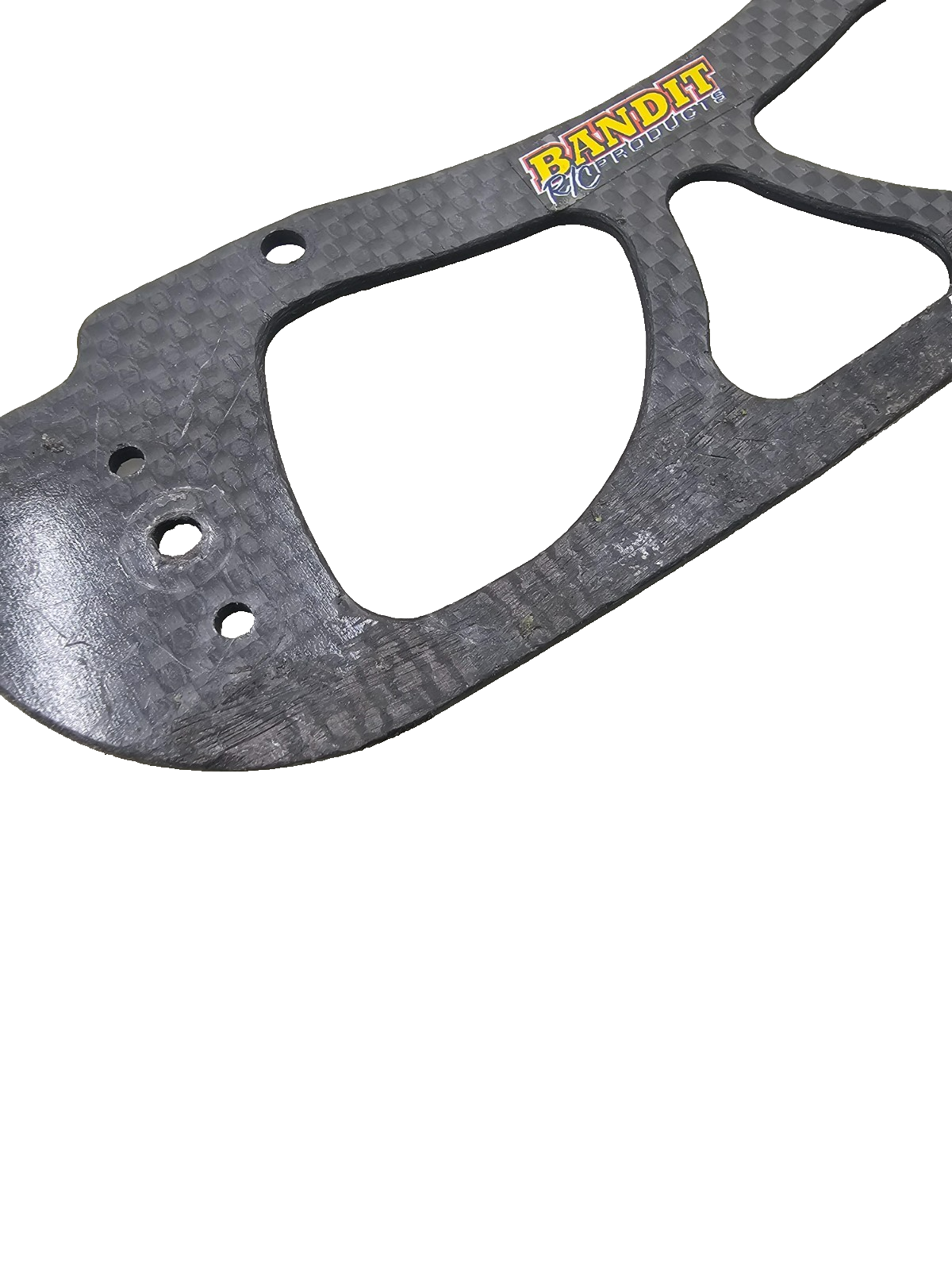 Vintage RC Pan oval carbon graphite front bumper "Bandit products" Sticker