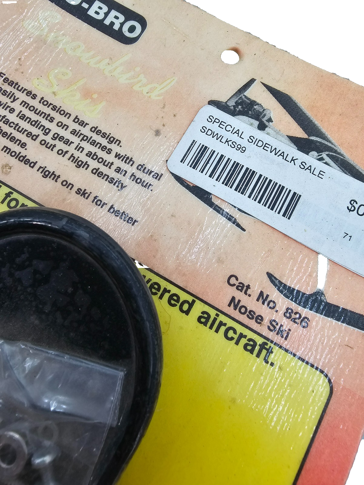 DU-BRO Snowbird skies, nose gear in black, NOS #826