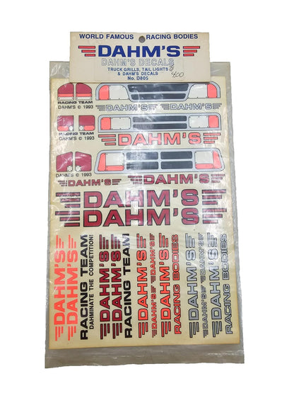Dahm's RC Vintage NOS decal sheet #D805 grilles, lights, and Dahm's decals