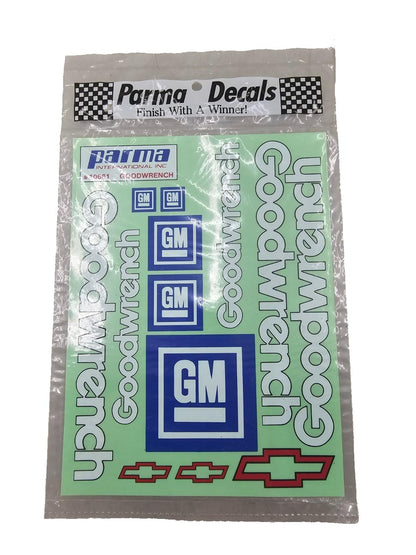 Vintage NOS Parma internation inc. GM. Goodwrench Chevy decal sheet #10661