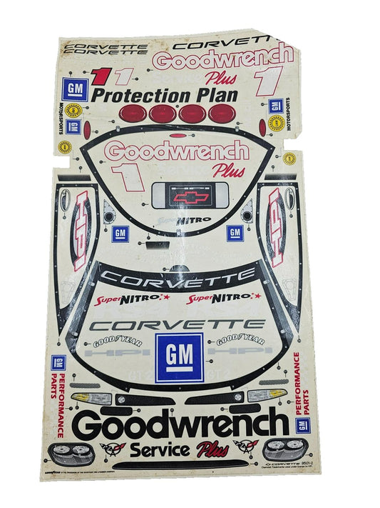 Vintage NOS HPI Super Nitro RS4 Corvette decal sheet goodwrench, gm #9501-2 RARE