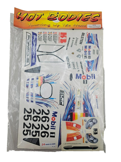 Hot Bodies Vintage NOS Porsche GT-1 Decal sheet Rare #25705