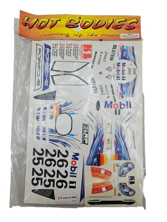 Hot Bodies Vintage NOS Porsche GT-1 Decal sheet Rare #25705
