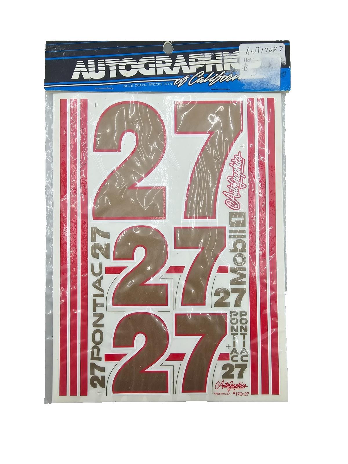 Autographics of California Pontiac mobile 27 decal sheet Vintage NOS 6x8 #170-27