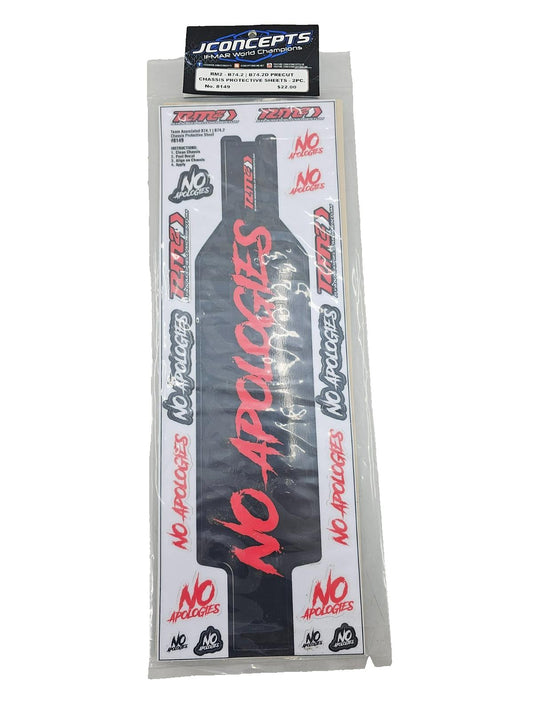 JConepts precut B74.2 "No Apologies" chassis protective sheet/ decal #8149