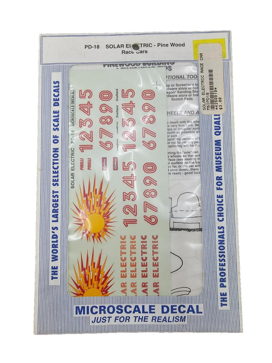 PD-18 Solar electric pin wood decal sheet microscale