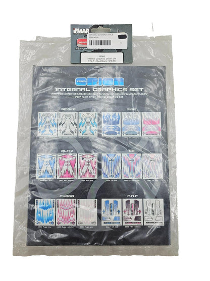 Team Orion IFMAR F-N-F Body internal graphics decal set red/black #59066 NOS