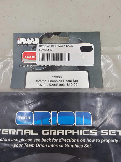 Team Orion IFMAR F-N-F Body internal graphics decal set red/black #59066 NOS