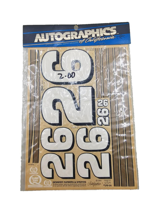 Autographics of California number 26, vintage NOS decal sheet quaker state
