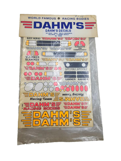 Dahm's RC Vintage NOS decal sheet #D808 grilles, lights, and Dahm's decals