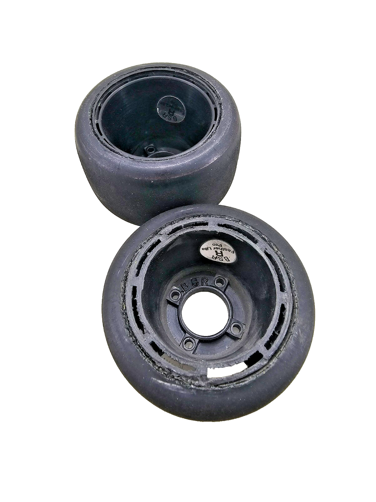 BSR (Silver) Featherweight black wheels for 1/10 pan car, staggered pair