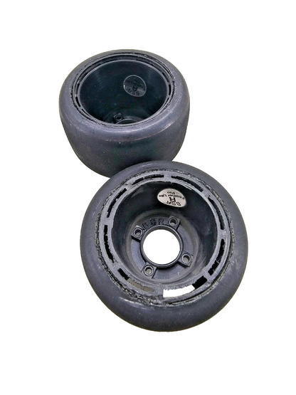 BSR (Silver) Featherweight black wheels for 1/10 pan car, staggered pair