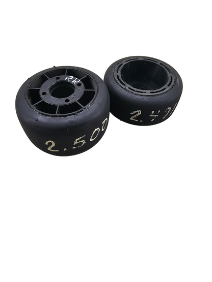 BSR (Silver) Featherweight black wheels for 1/10 pan car, staggered pair