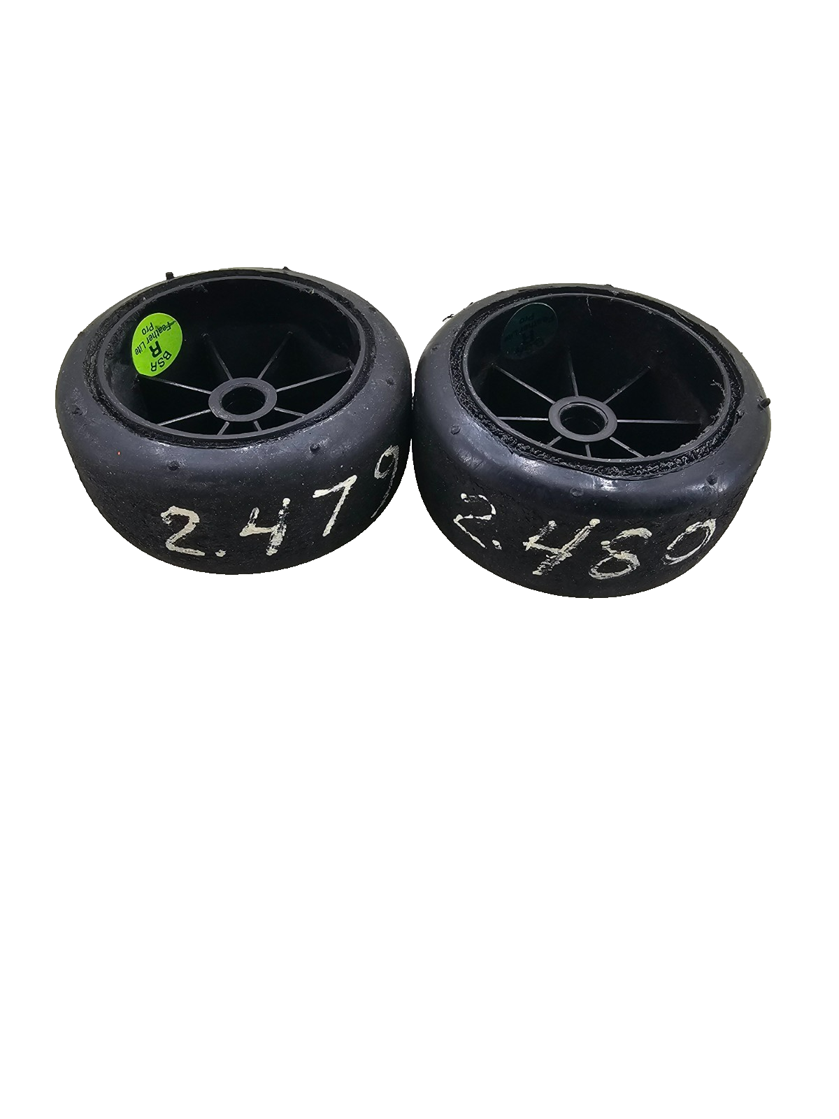 BSR (Green) Featherweight black dish wheels for 1/10 pan car