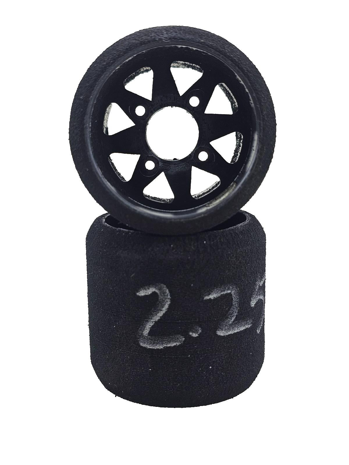 Murdock 1/10 foam tires for pan car racing, carpet racing, white compound rears