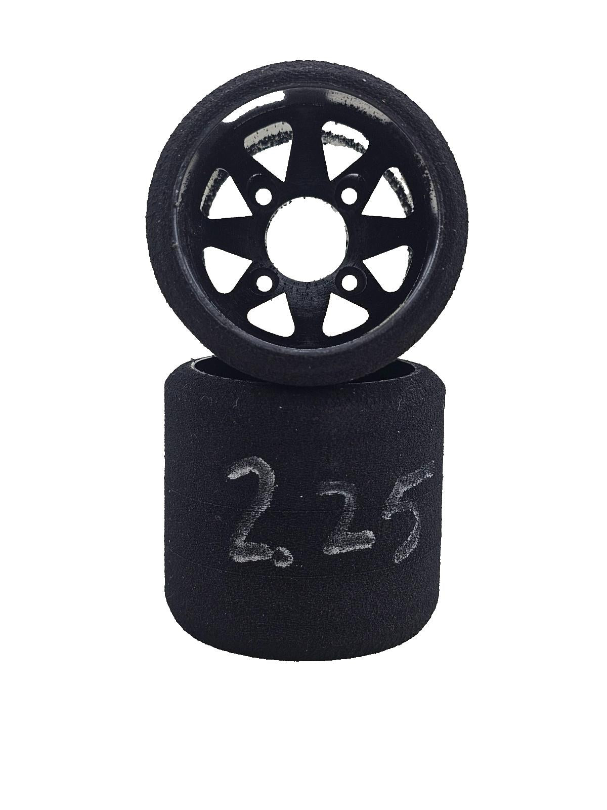 Murdock 1/10 foam tires for pan car, carpet racing, white compound rear wheels