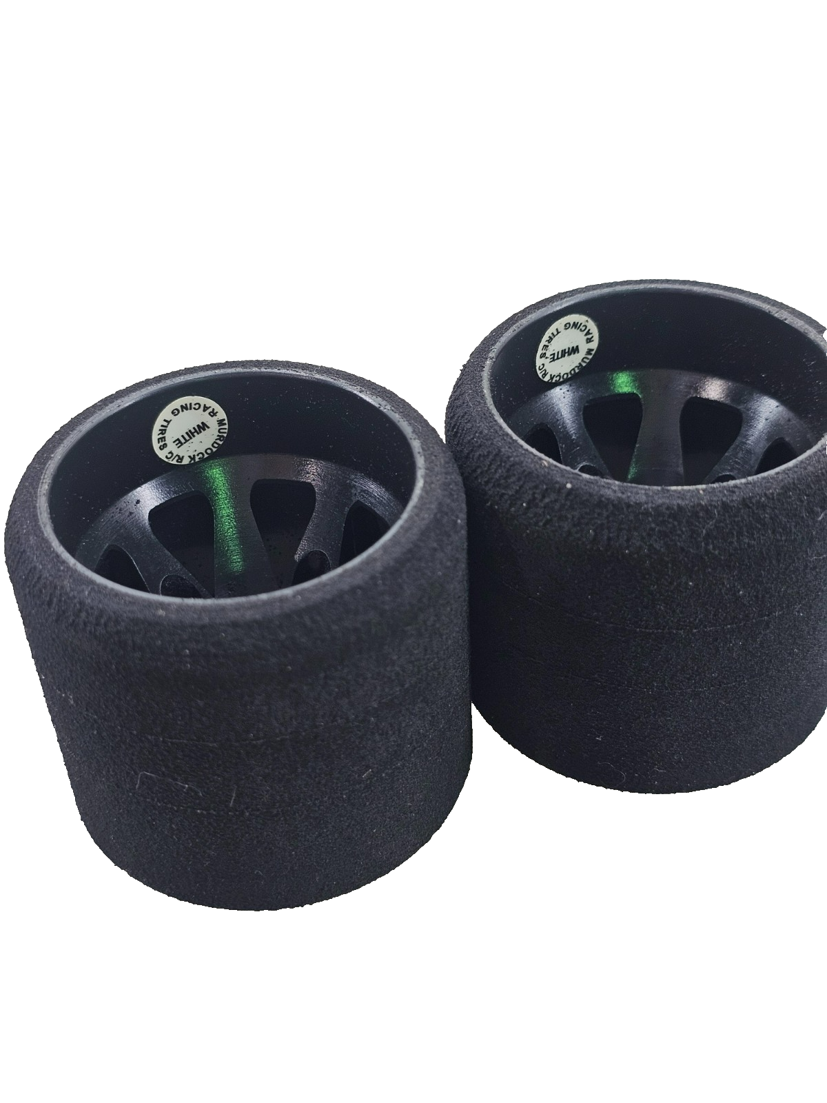 Murdock 1/10 foam tires for pan car, carpet racing, white compound rear wheels