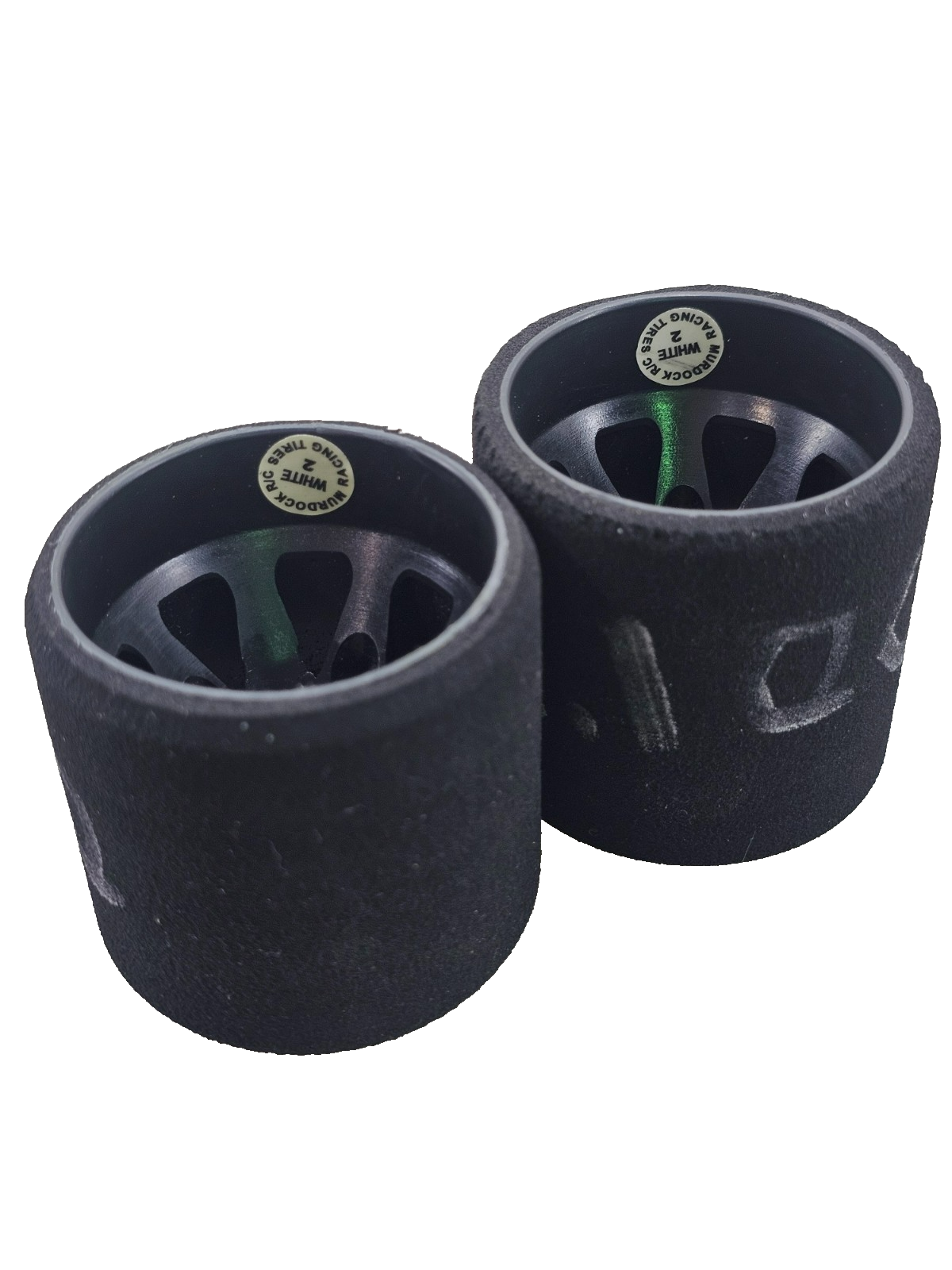 Murdock 1/10 foam tires for pan car racing, carpet racing, white compound rears