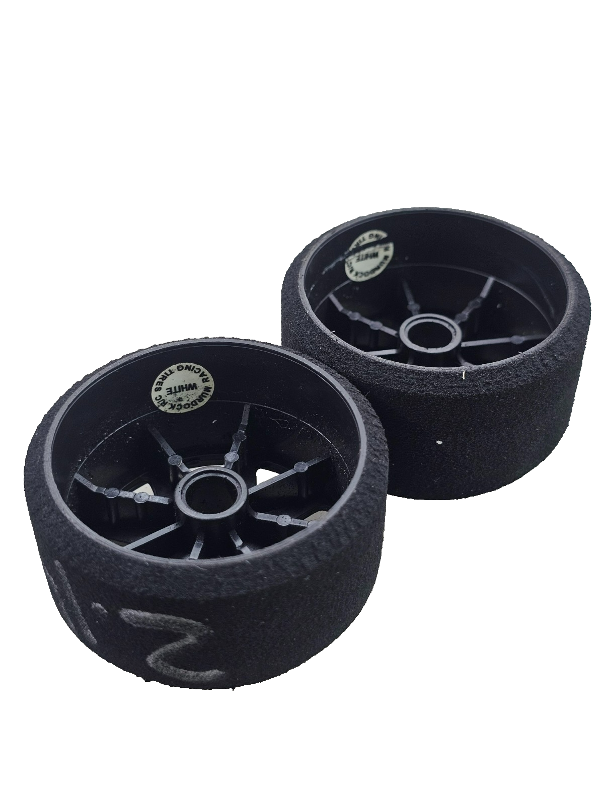Murdock 1/10 foam tires for pan car racing, carpet racing, white compound fronts