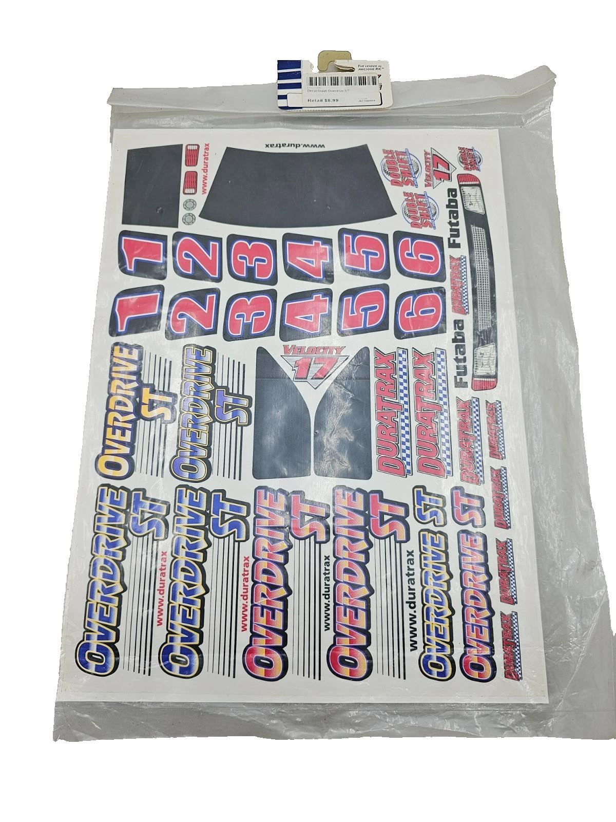 Vintage Duratrax Overdrive ST decal/ sticker sheet #DTX7303