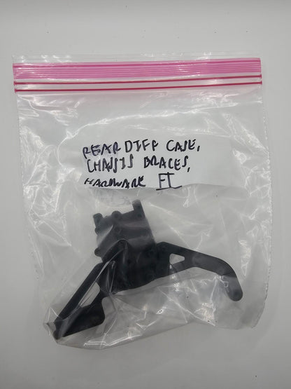 Team Associated Nitro TC3 NTC3 Rear Differential case and braces, Factory team