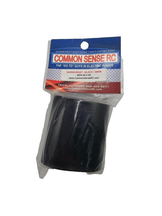 Common Sense RC Shrink wrap 58mm Black #SW-BLK-58