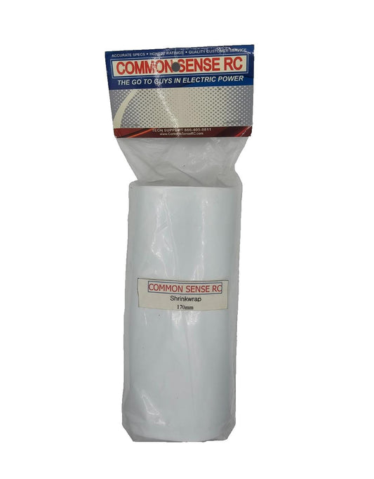 Common Sense RC White Shrink wrap 170mm #COMS-W-170