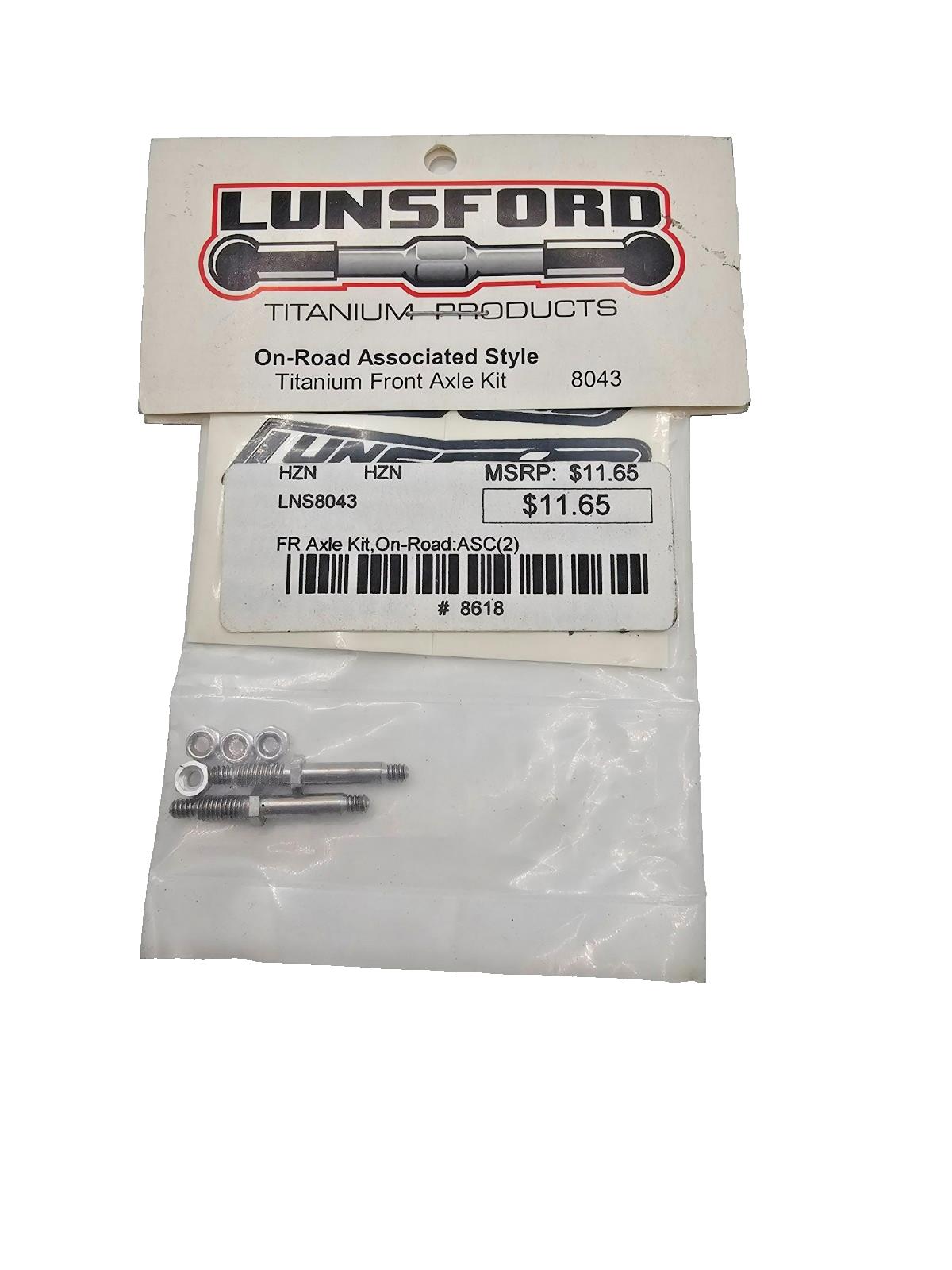 Vintage Lunsford Titanium On road front axle kit RC10, NOS #8043