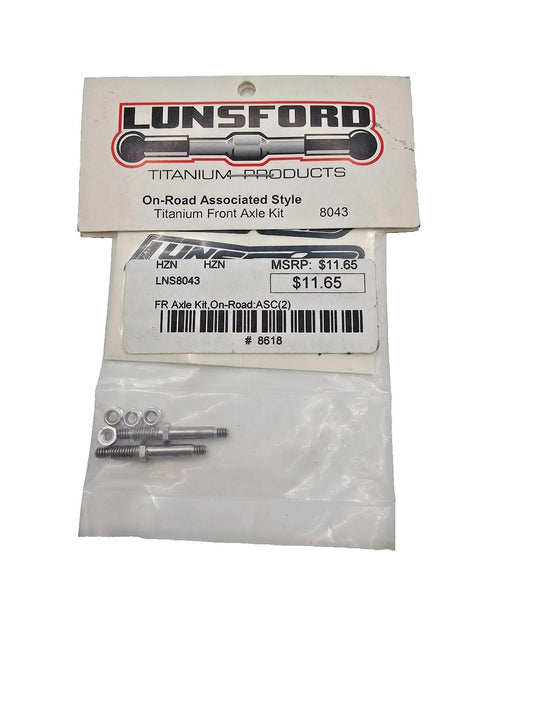 Vintage Lunsford Titanium On road front axle kit RC10, NOS #8043