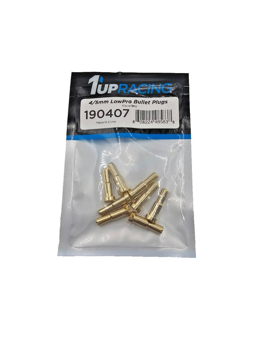 1UP Racing LowPro bullet plugs 4/5mm stepped #190407