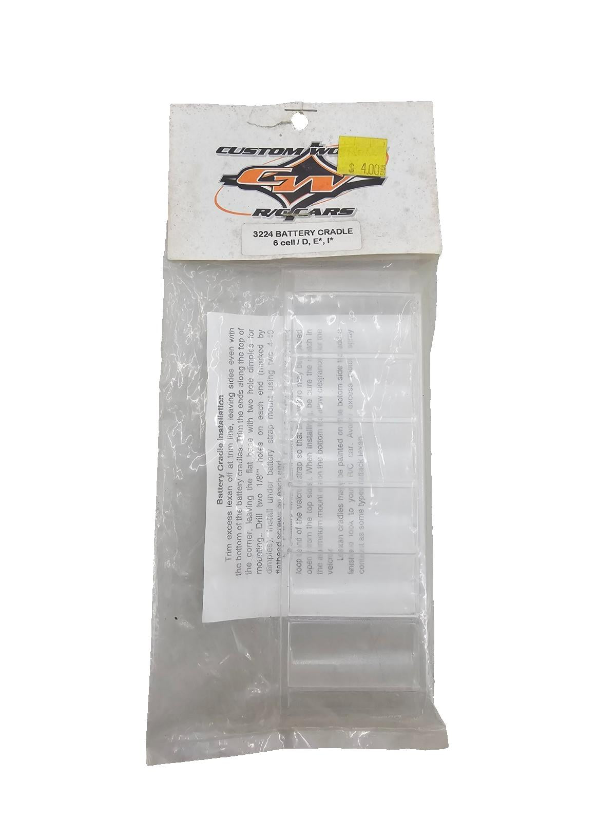 Custom Works RC battery cradle 6-cell #3224 NOS