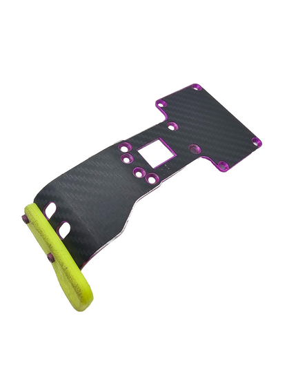 Team Associated RC10 B2 Racers Edge rear plate, purple aluminum w/ rpm guard