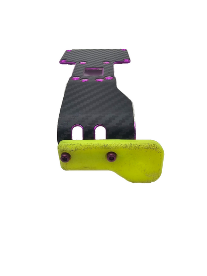 Team Associated RC10 B2 Racers Edge rear plate, purple aluminum w/ rpm guard