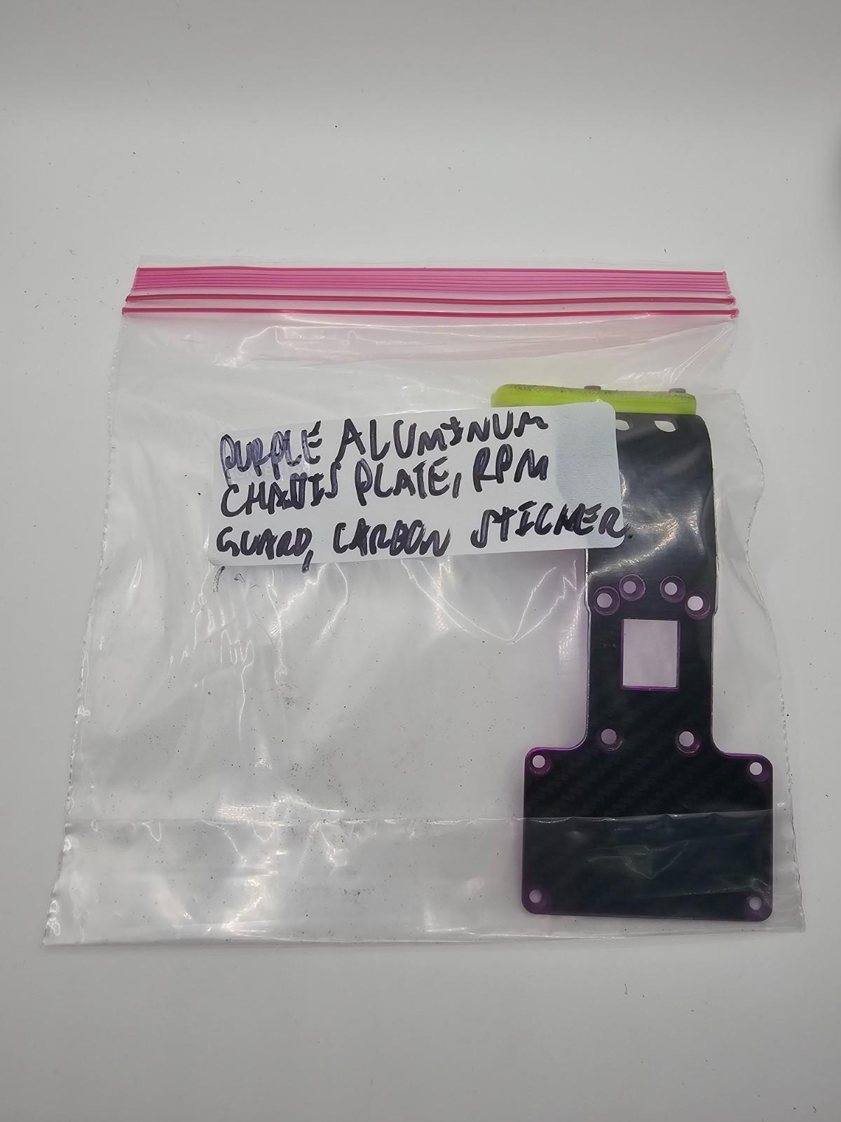 Team Associated RC10 B2 Racers Edge rear plate, purple aluminum w/ rpm guard