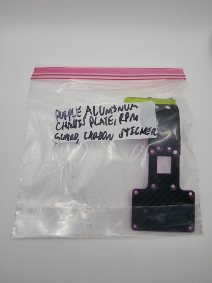 Team Associated RC10 B2 Racers Edge rear plate, purple aluminum w/ rpm guard