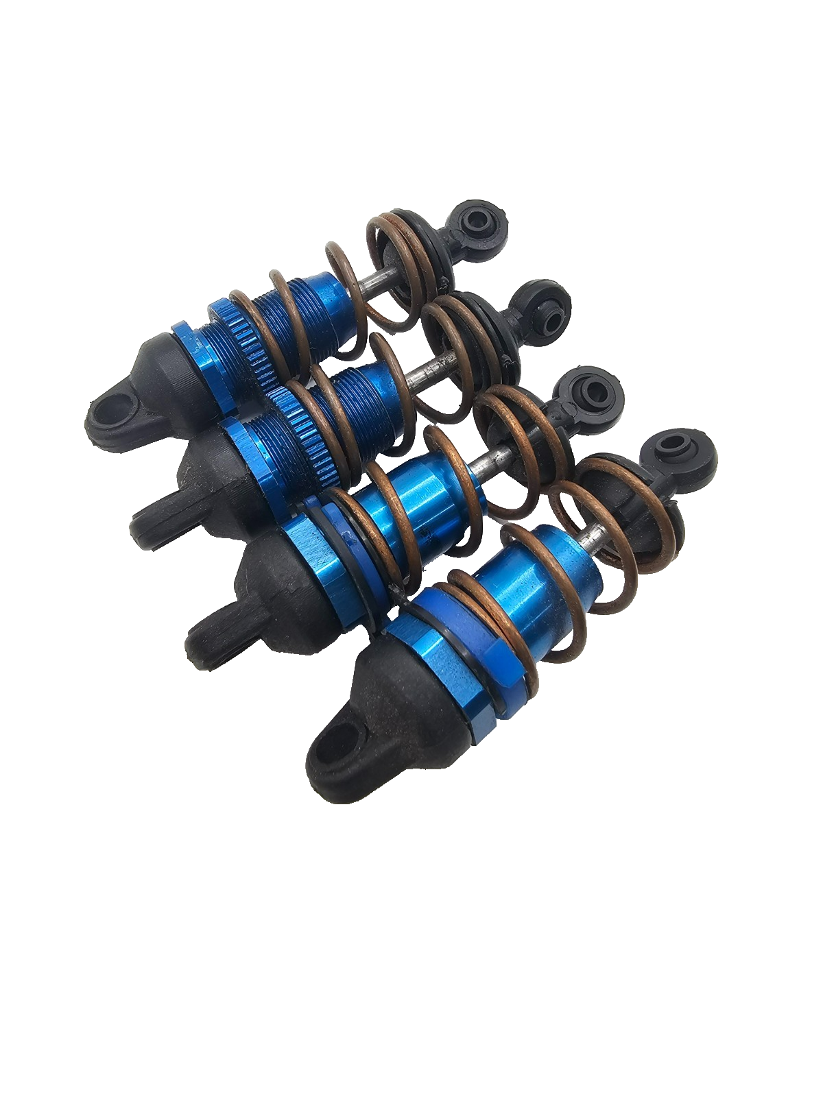 Team Associated NTC3 Factory team blue aluminum shocks, 2 threaded 2 not