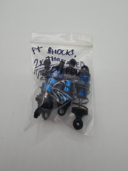 Team Associated NTC3 Factory team blue aluminum shocks, 2 threaded 2 not
