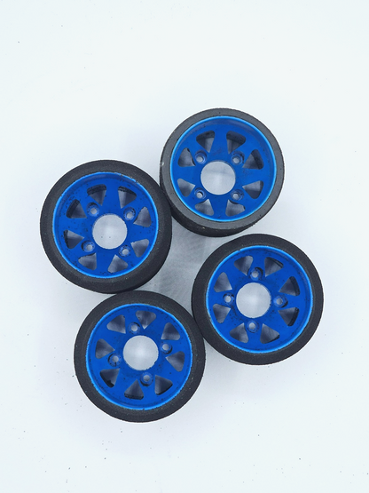 Windtunnel 2.25 set of wheels, two pink two platinum for pan car, carpet racing