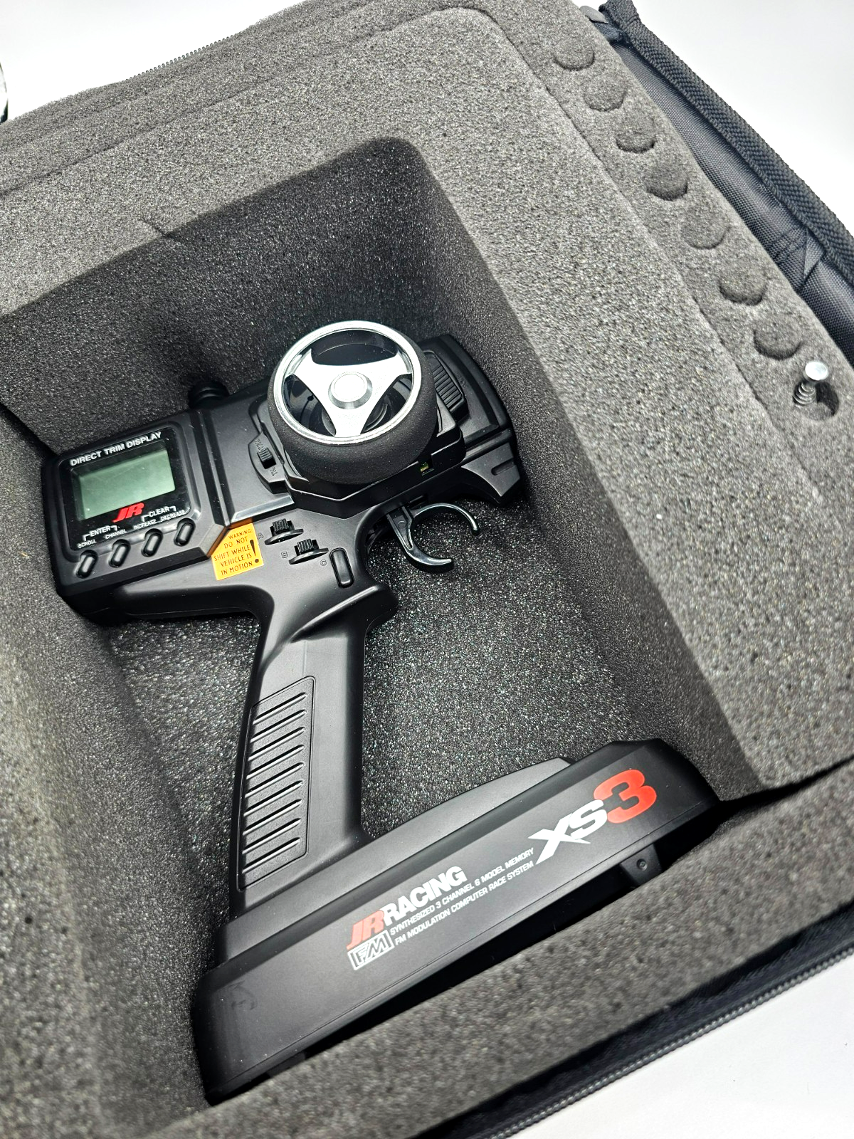 JR Racing XS3 75MHz Transmitter in Duratrax bag, MINT