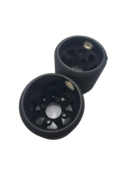 Windtunnel 1/10th scale foam wheels for carpet racing pan car white compound
