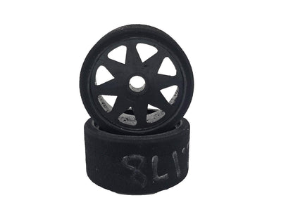 Windtunnel 1/10th foam wheels for carpet racing pan car blue/grey compound
