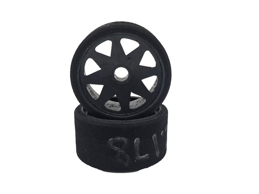 Windtunnel 1/10th foam wheels for carpet racing pan car blue/grey compound