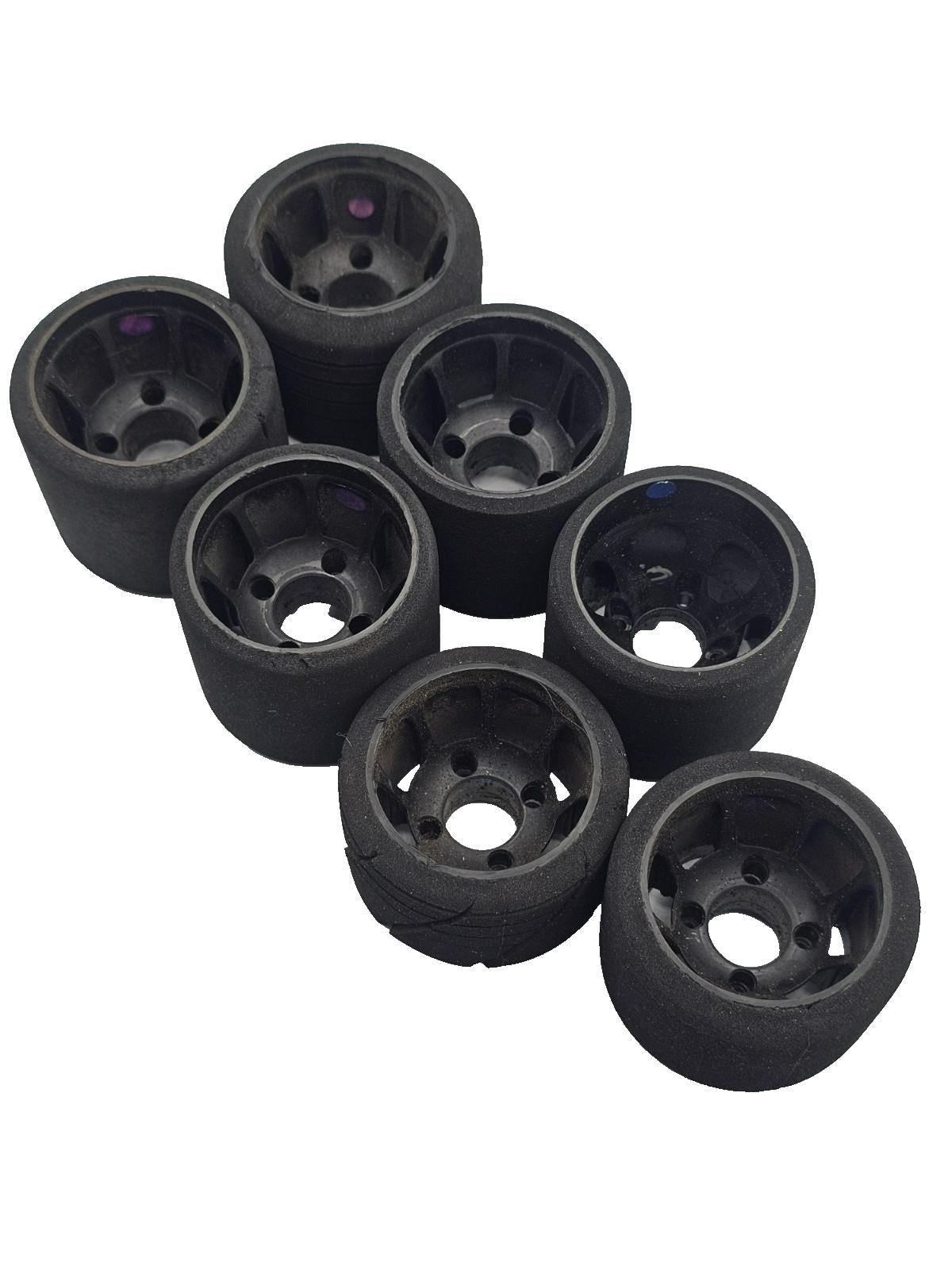 1/10th foam wheels for carpet racing pan car, purple, blue various lot of 7