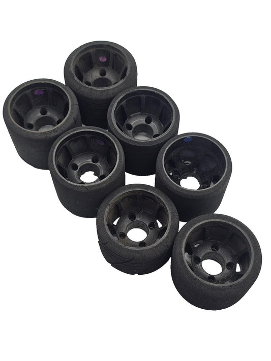 1/10th foam wheels for carpet racing pan car, purple, blue various lot of 7