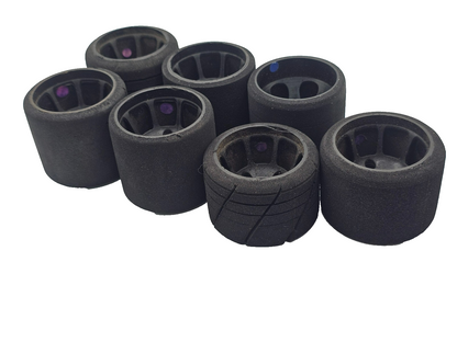 1/10th foam wheels for carpet racing pan car, purple, blue various lot of 7