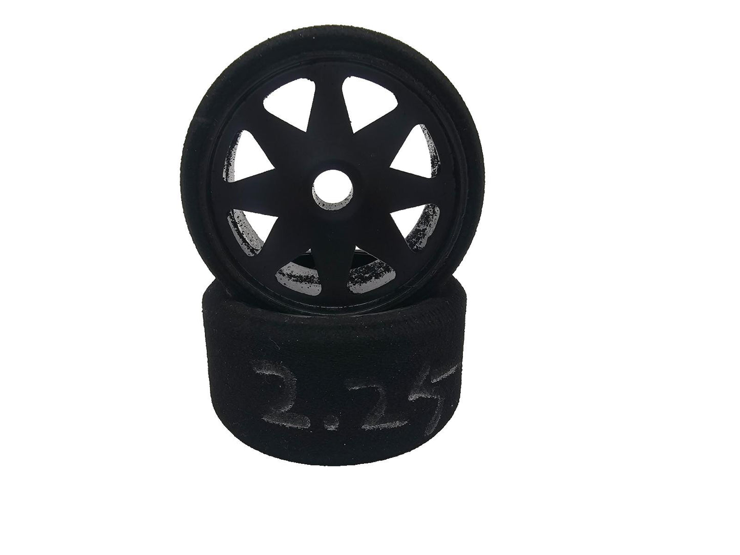Windtunnel 1/10th scale foam wheels for carpet racing pan car black compound