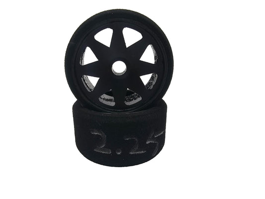 Windtunnel 1/10th scale foam wheels for carpet racing pan car black compound