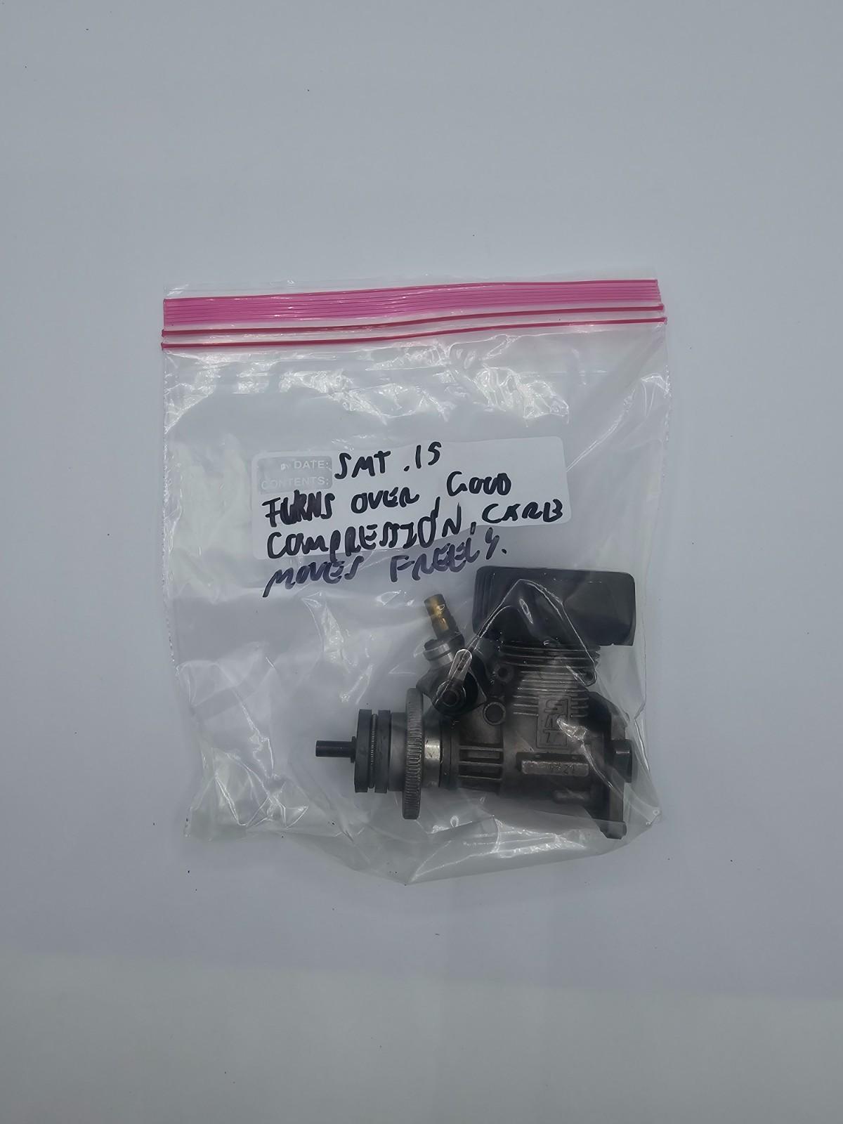 SMT 15 Nitro engine, carb moves freely, turns over w/ good compression, untested